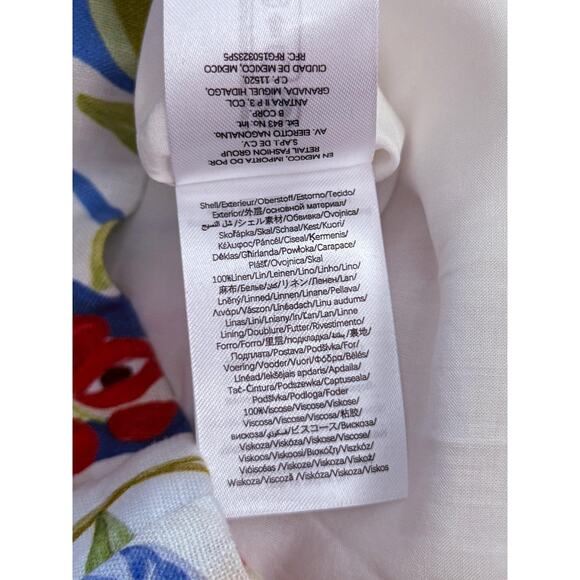 FARM RIO Dress Womens XS Multicolor Fresh Table Linen Print Anthropologie NWT - Picture 10 of 11